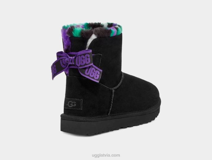 sievietes UGG mini bailey bow plaid punk Z48J860 melns