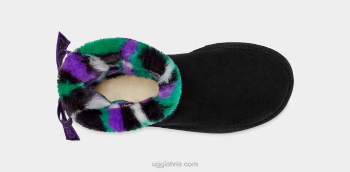 sievietes UGG mini bailey bow plaid punk Z48J860 melns