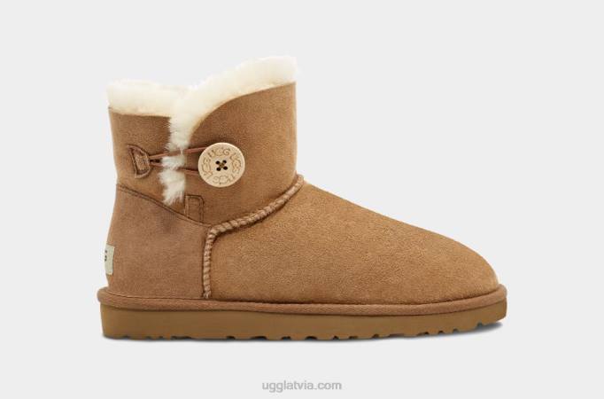 sievietes UGG mini bailey button ii boot Z48J363 kastanis