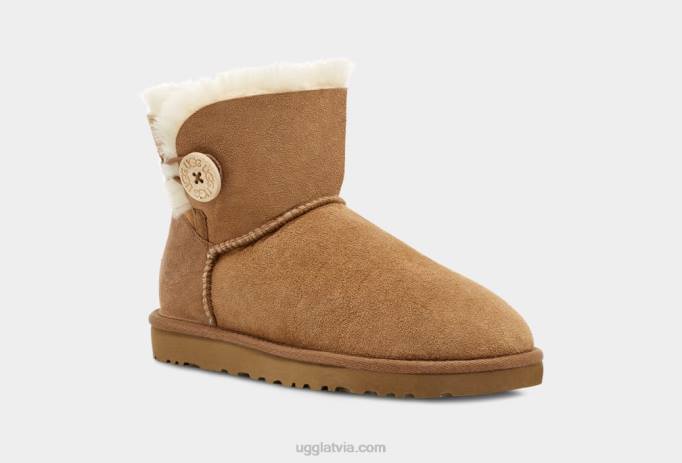 sievietes UGG mini bailey button ii boot Z48J363 kastanis