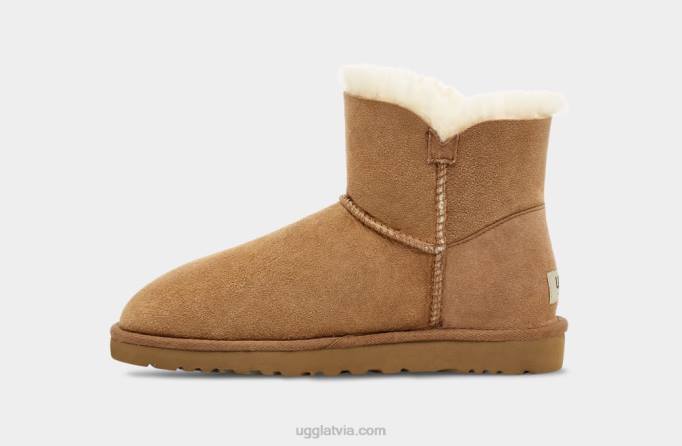 sievietes UGG mini bailey button ii boot Z48J363 kastanis