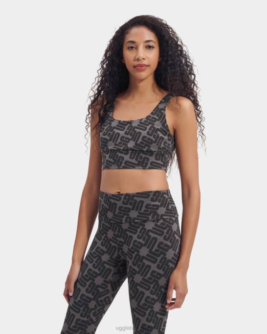 sievietes UGG Zayley bralette monogramma Z48J2059 melna grafiska monogramma