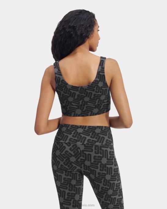 sievietes UGG Zayley bralette monogramma Z48J2059 melna grafiska monogramma