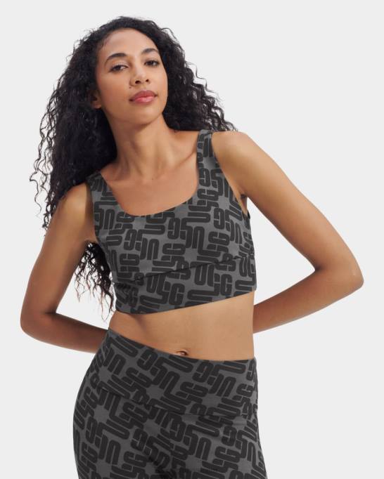 sievietes UGG Zayley bralette monogramma Z48J2059 melna grafiska monogramma