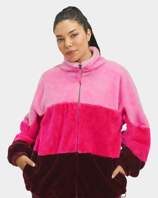 sievietes UGG elaina mākslīgās kažokādas jaka Z48J167 daydream multi