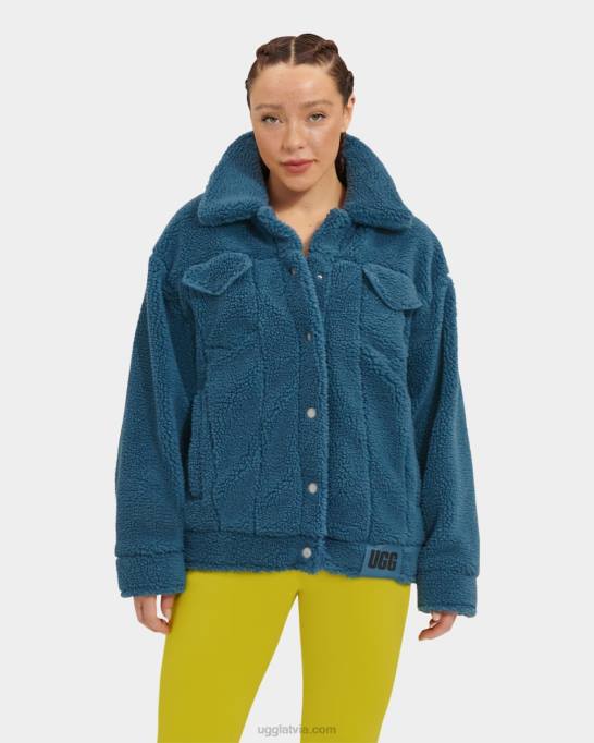 sievietes UGG frankie sherpa trucker jaka Z48J1161 gods zils