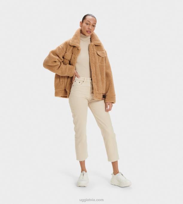 sievietes UGG frankie sherpa trucker jaka Z48J989 kamielis