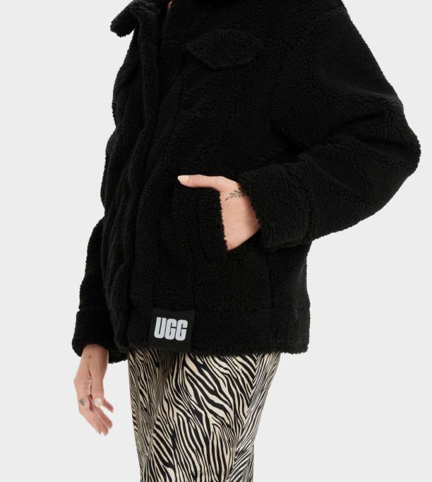 sievietes UGG frankie sherpa trucker jaka Z48J991 melns