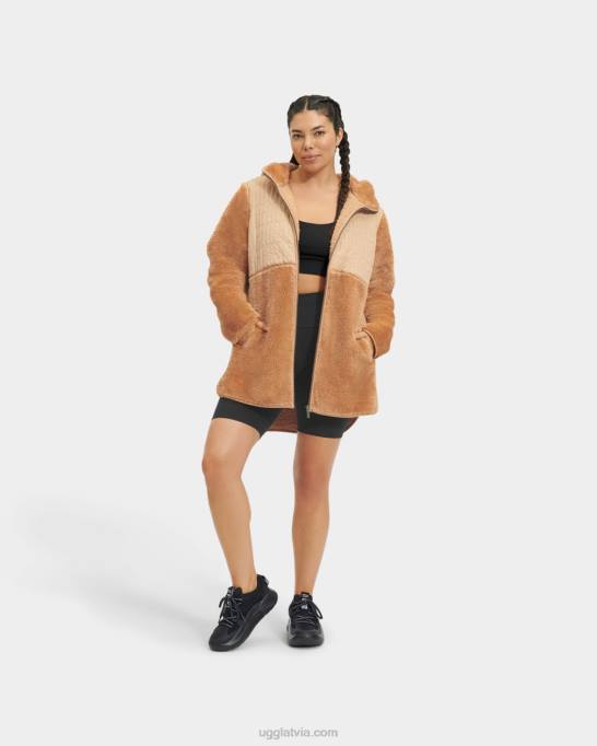 sievietes UGG makayla neilona šerpa jaka Z48J86 oolong