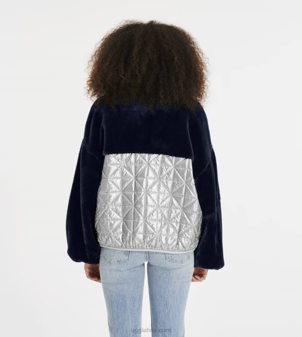 sievietes UGG marlene stepēta jaka metālisks Z48J1371 onikss/sudrabs