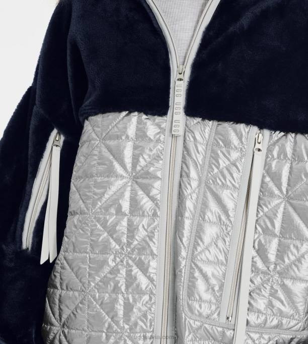 sievietes UGG marlene stepēta jaka metālisks Z48J1371 onikss/sudrabs