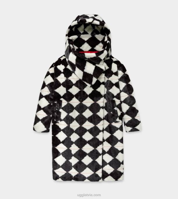 sievietes UGG x tschabalala pašdimanta jaka Z48J2069 melns balts