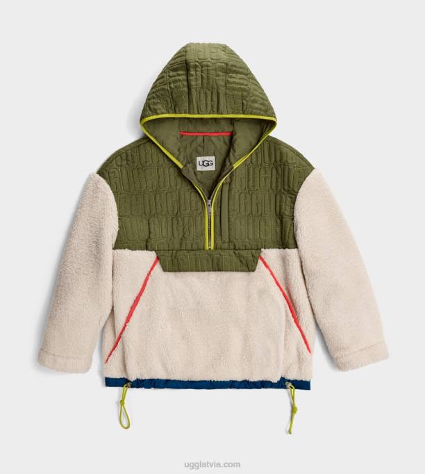 sievietes UGG iggy sherpa džemperis ar rāvējslēdzēju Z48J2238 dabisks multi