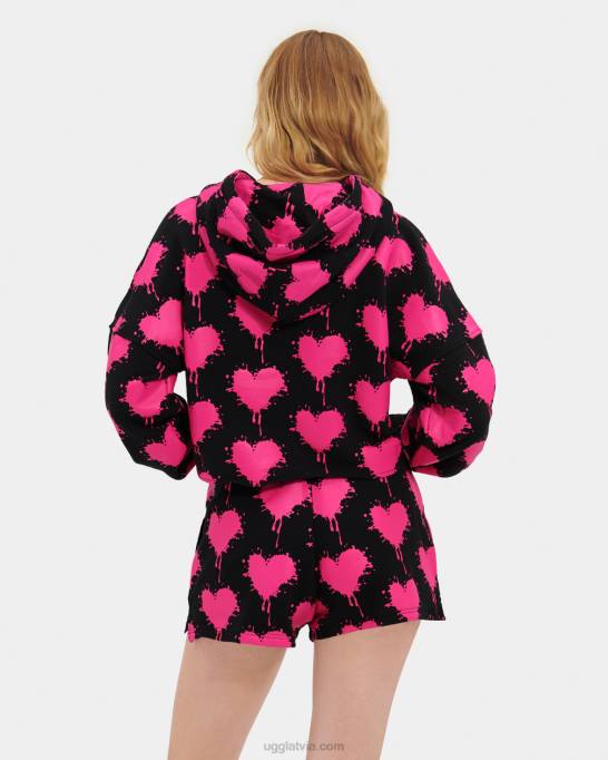 sievietes UGG keira saīsināta kapuce Z48J191 melns/taffy rozā