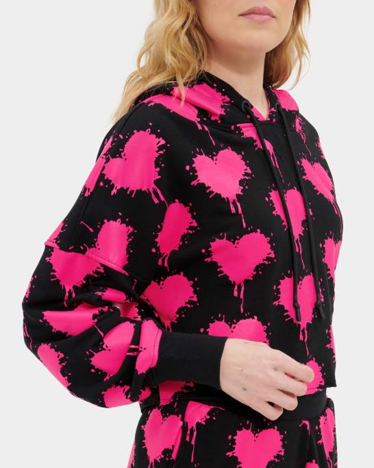 sievietes UGG keira saīsināta kapuce Z48J191 melns/taffy rozā