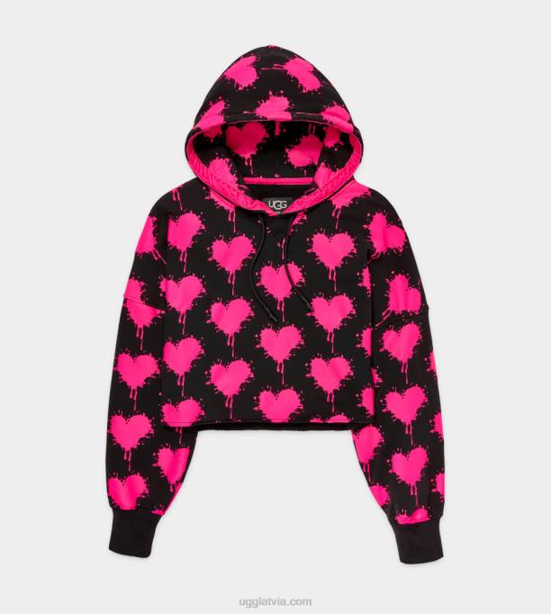 sievietes UGG keira saīsināta kapuce Z48J191 melns/taffy rozā