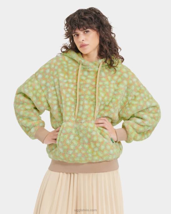 sievietes UGG loyra sherpa kapuci Z48J1282 edamame plankumains
