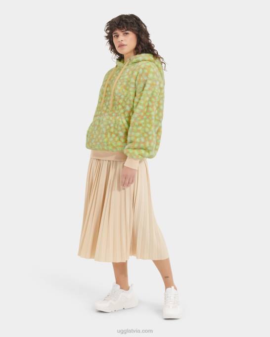 sievietes UGG loyra sherpa kapuci Z48J1282 edamame plankumains