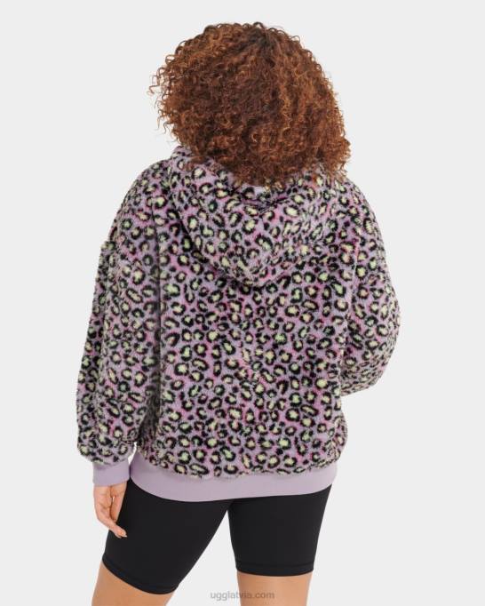 sievietes UGG loyra sherpa kapuci Z48J1283 melni plankumaini