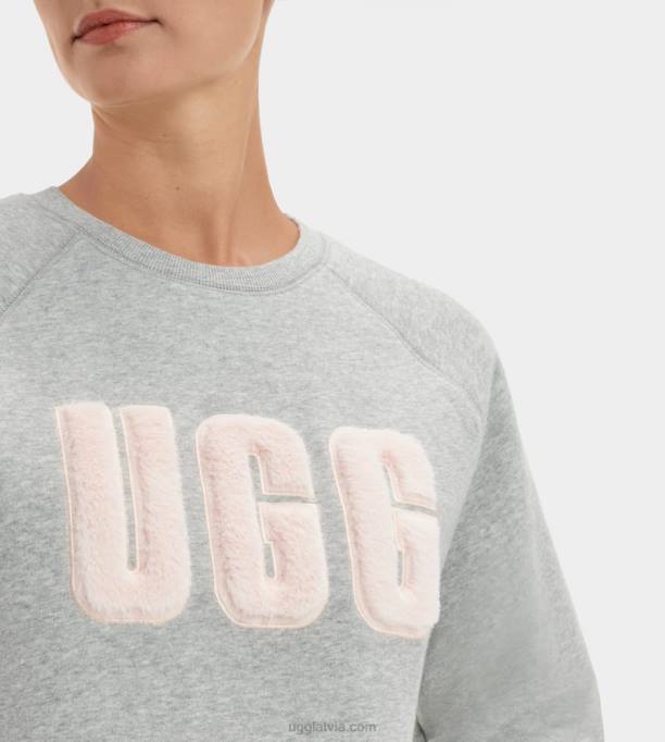 sievietes UGG madeline fuzzy logo crewneck Z48J1017 pelēks virši/sonora