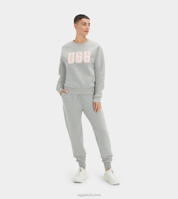 sievietes UGG madeline fuzzy logo crewneck Z48J1017 pelēks virši/sonora
