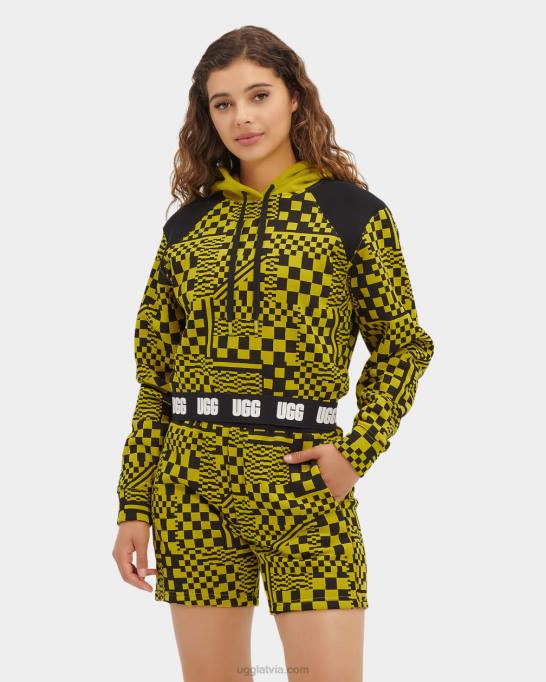 sievietes UGG mallory cropped hoodie čeki Z48J1238 garša/melnie čeki