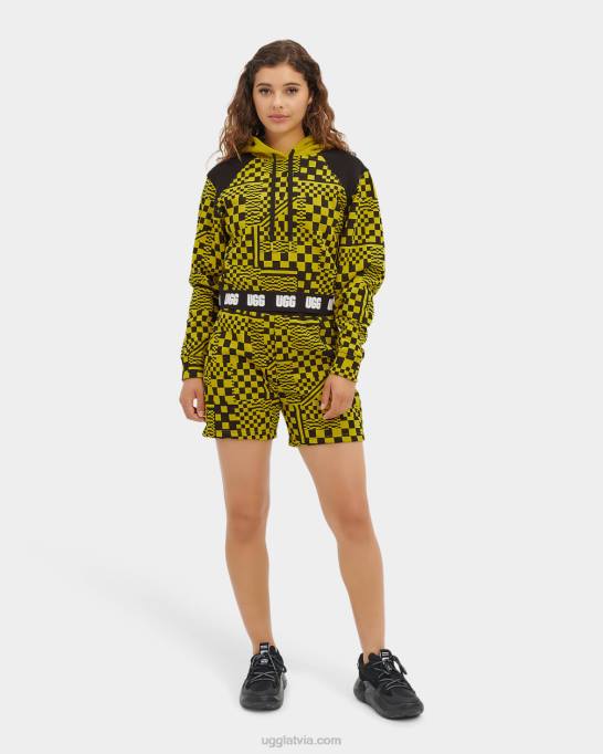 sievietes UGG mallory cropped hoodie čeki Z48J1238 garša/melnie čeki