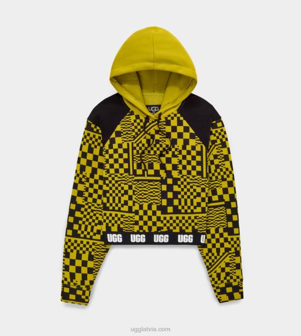 sievietes UGG mallory cropped hoodie čeki Z48J1238 garša/melnie čeki