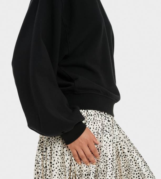 sievietes UGG strauta balons sleeve crewneck Z48J1362 melns