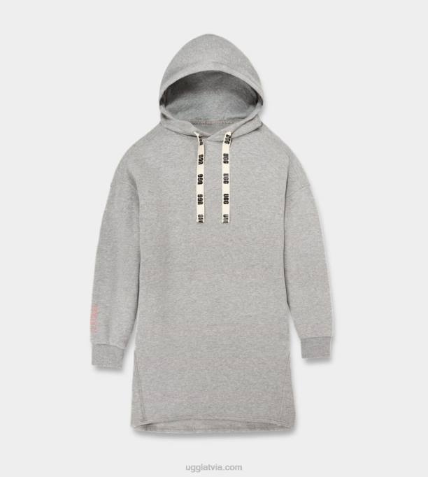sievietes UGG aderīnas kapuces kleita Z48J1325 pelēki virši