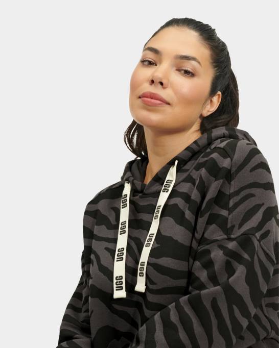 sievietes UGG aderyn hoodie kleita zebra Z48J169 melnā zebra