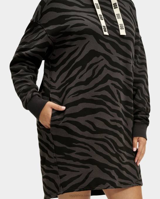 sievietes UGG aderyn hoodie kleita zebra Z48J169 melnā zebra