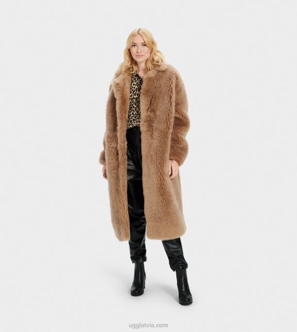 sievietes UGG esme garš shearling mētelis Z48J1173 amfora