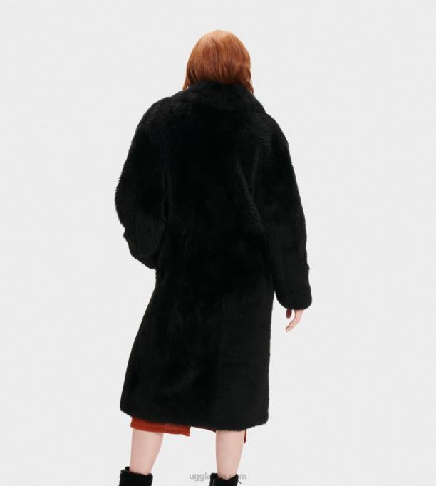 sievietes UGG esme garš shearling mētelis Z48J1174 melns