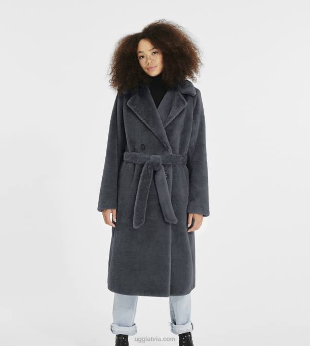 sievietes UGG lucinda garš mākslīgās kažokādas mētelis Z48J1189 ciklons