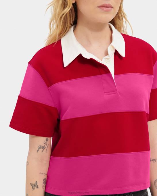 sievietes UGG Keon regbija polo krekls Z48J1150 lūpu krāsa sarkana/sārtināti rozā