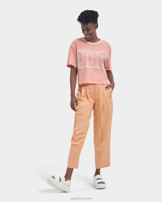 sievietes UGG jordene krāsainu logo t-ka Z48J2166 rozā opāls