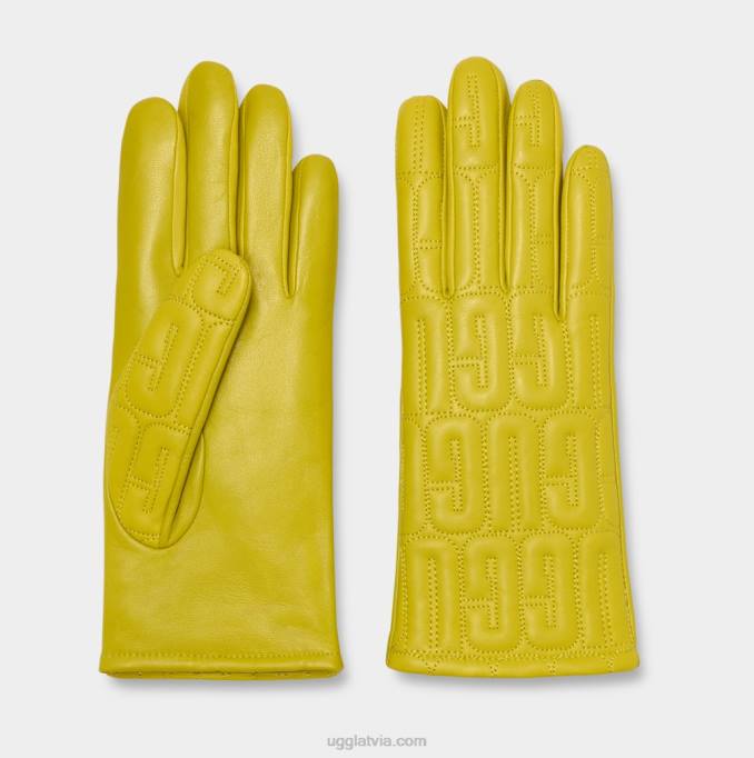 sievietes UGG ādas stepēts logo cimds Z48J2259 izbaudiet