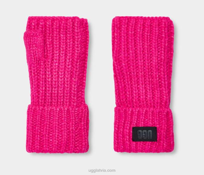 sievietes UGG kupls cimds bez pirkstiem Z48J2256 neona rozā