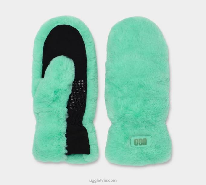 sievietes UGG stepēts mākslīgās kažokādas dūrainis Z48J153 bāli smaragds