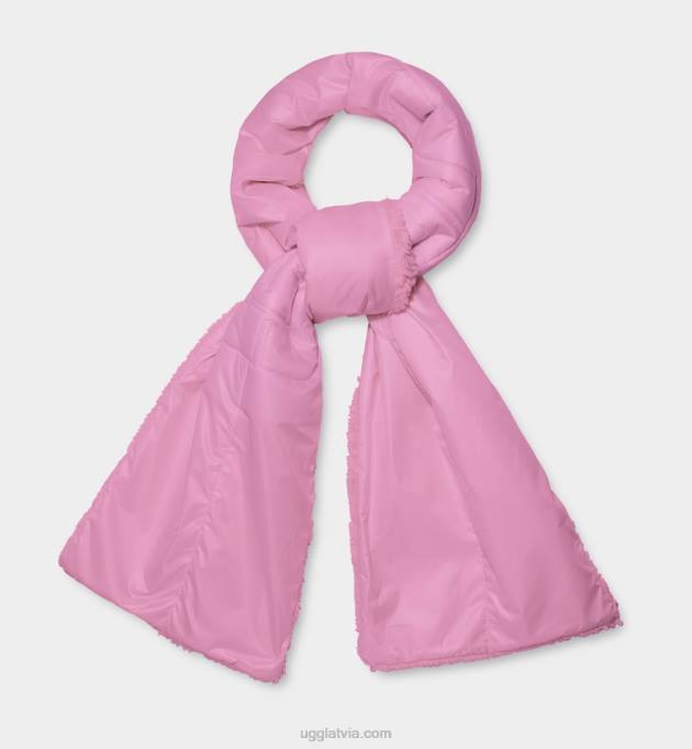 sievietes UGG šerpa puffer logotipa šalle Z48J1266 rozā kvarcs