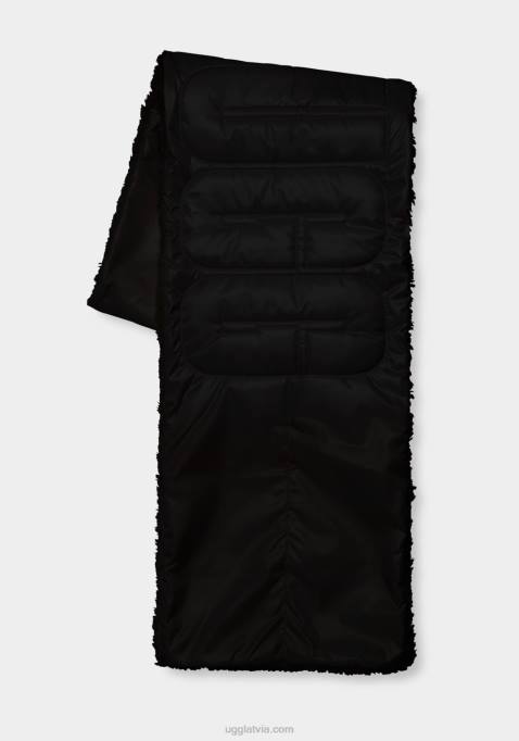 sievietes UGG šerpa puffer logotipa šalle Z48J1267 melns