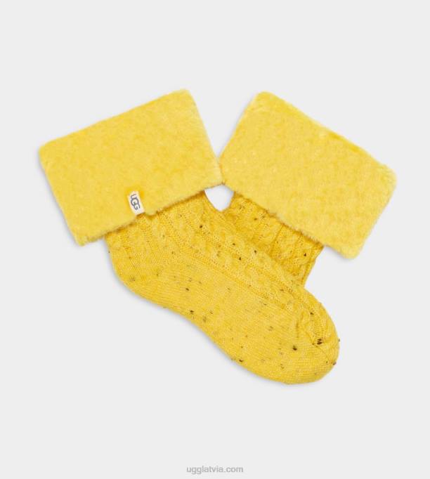 sievietes UGG lita flīsa odere zeķe Z48J772 kanārijputniņš