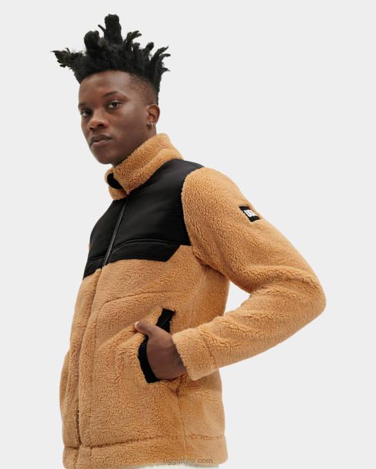 vīriešiem UGG Seta bloķēta šerpu jaka Z48J1863 miso/darva