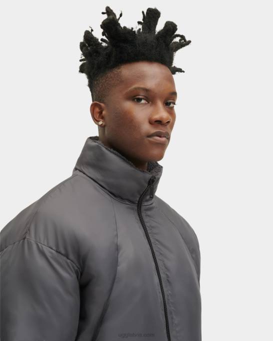 vīriešiem UGG damion sherpa puffer jaka Z48J1892 tumši pelni