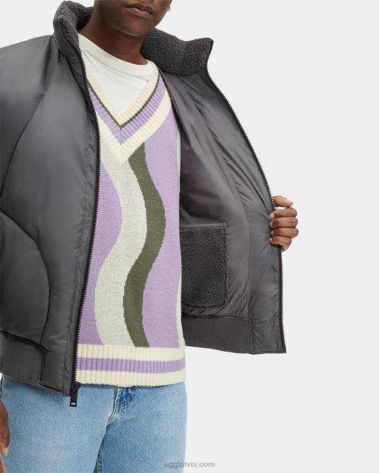 vīriešiem UGG damion sherpa puffer jaka Z48J1892 tumši pelni