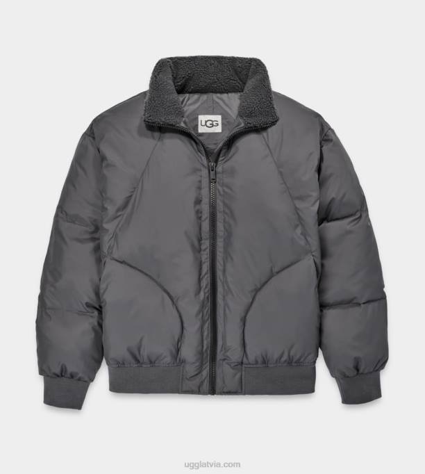 vīriešiem UGG damion sherpa puffer jaka Z48J1892 tumši pelni