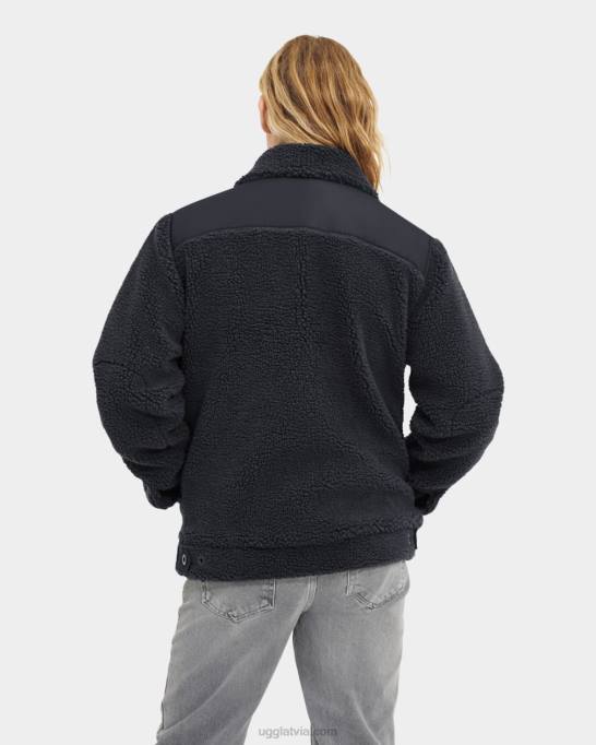 vīriešiem UGG janson sherpa trucker jaka Z48J1887 tumši pelni