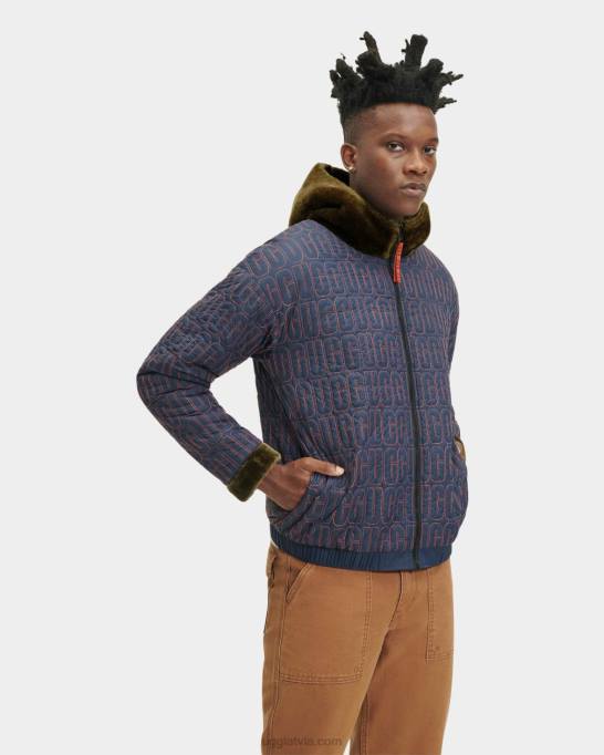 vīriešiem UGG kairo mākslīgās kažokādas jaka Z48J1903 dedzināta olīve