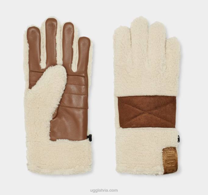 vīriešiem UGG šerpa cimds ar plaukstas plāksteri Z48J299 krēms